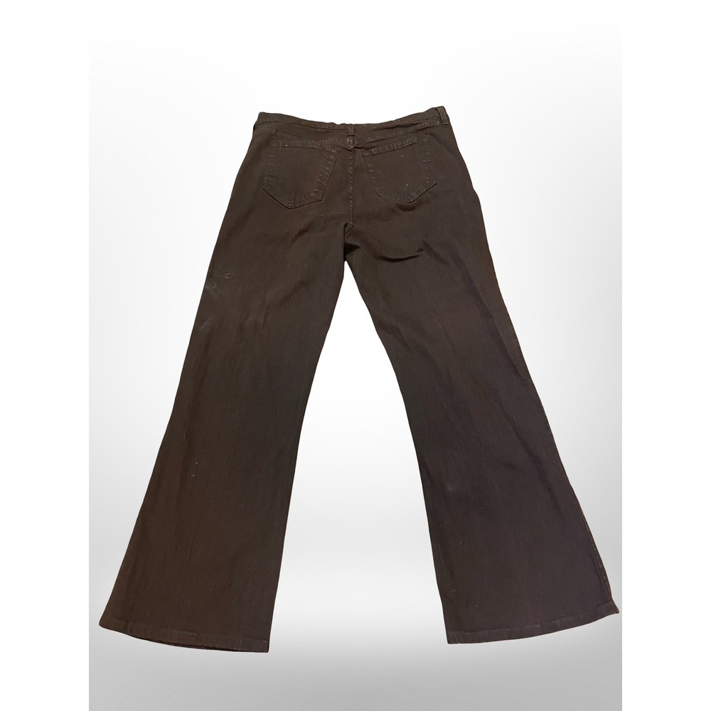 NYDJ Tummy Tuck Jeans Womens 14 Brown Wide Leg High Rise Stretch Style 4008 - Picture 4 of 11